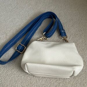 Stylish White purse with Blue Strap